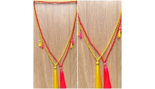 phyrus beads tassels necklaces pendant colorful free shipping 50 pieces